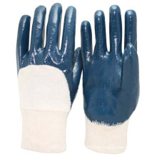 NMSAFETY Heavy duty 3/4 guantes de nitrilo recubiertos guantes de trabajo industria química